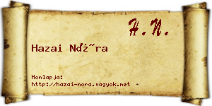 Hazai Nóra névjegykártya